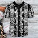Skull Baseball Jersey Diamond Pattern Gift For Him