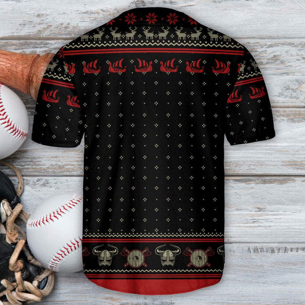 Skull Baseball Jersey Viking Valhalla Black And Red Fa La La Gift For Son Birthday Skull Baseball Jersey Viking Valhalla Black And Red Fa La La Gift For Son Birthday
