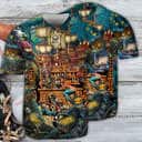 Skull Pirate Treasure Night On The Sea Style Baseball Jersey Skull Pirate Treasure Night On The Sea Style Baseball Jersey