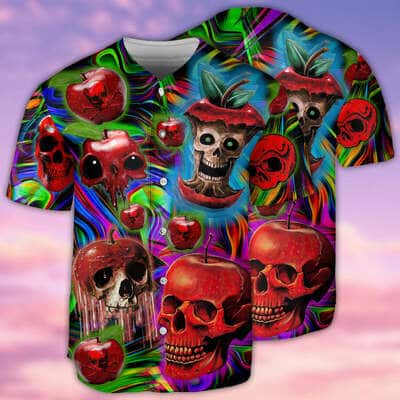 Skull Love Apple Baseball Jersey Gift For Sporty Friend