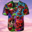 Skull Love Apple Baseball Jersey Gift For Sporty Friend
