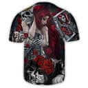 Skull Baseball Jersey Rose Pattern Birthday Gift For Sporty Friend Skull Baseball Jersey Rose Pattern Birthday Gift For Sporty Friend