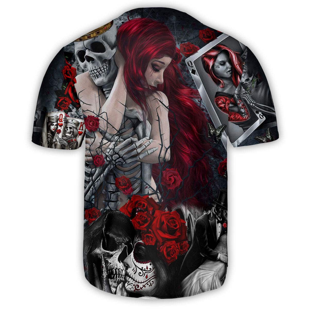 Skull Baseball Jersey Rose Pattern Birthday Gift For Sporty Friend