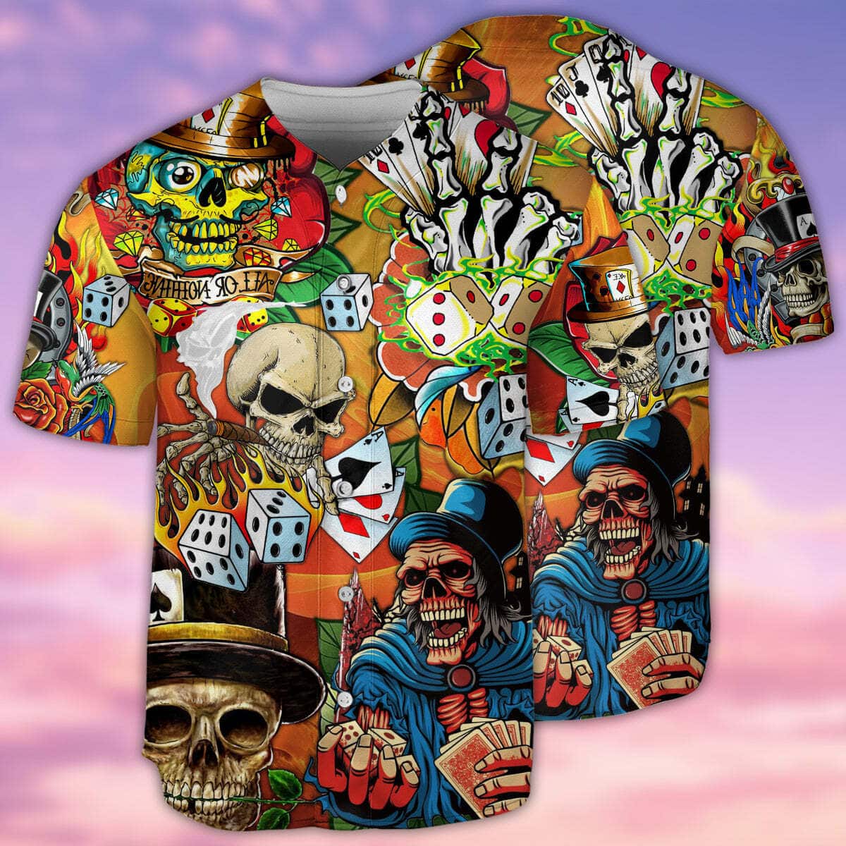 Skull Life Style Poker Baseball Jersey Gift For Him Skull Life Style Poker Baseball Jersey Gift For Him