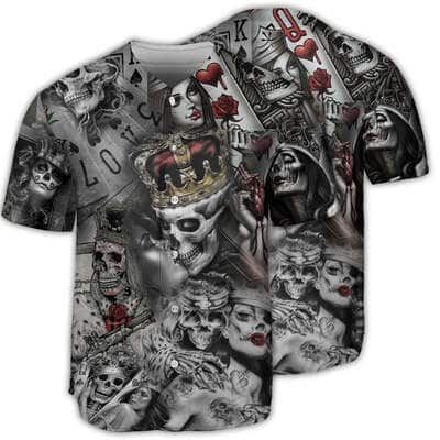 Skull Love Is Blind Poker Baseball Jersey Gift For Best Friend