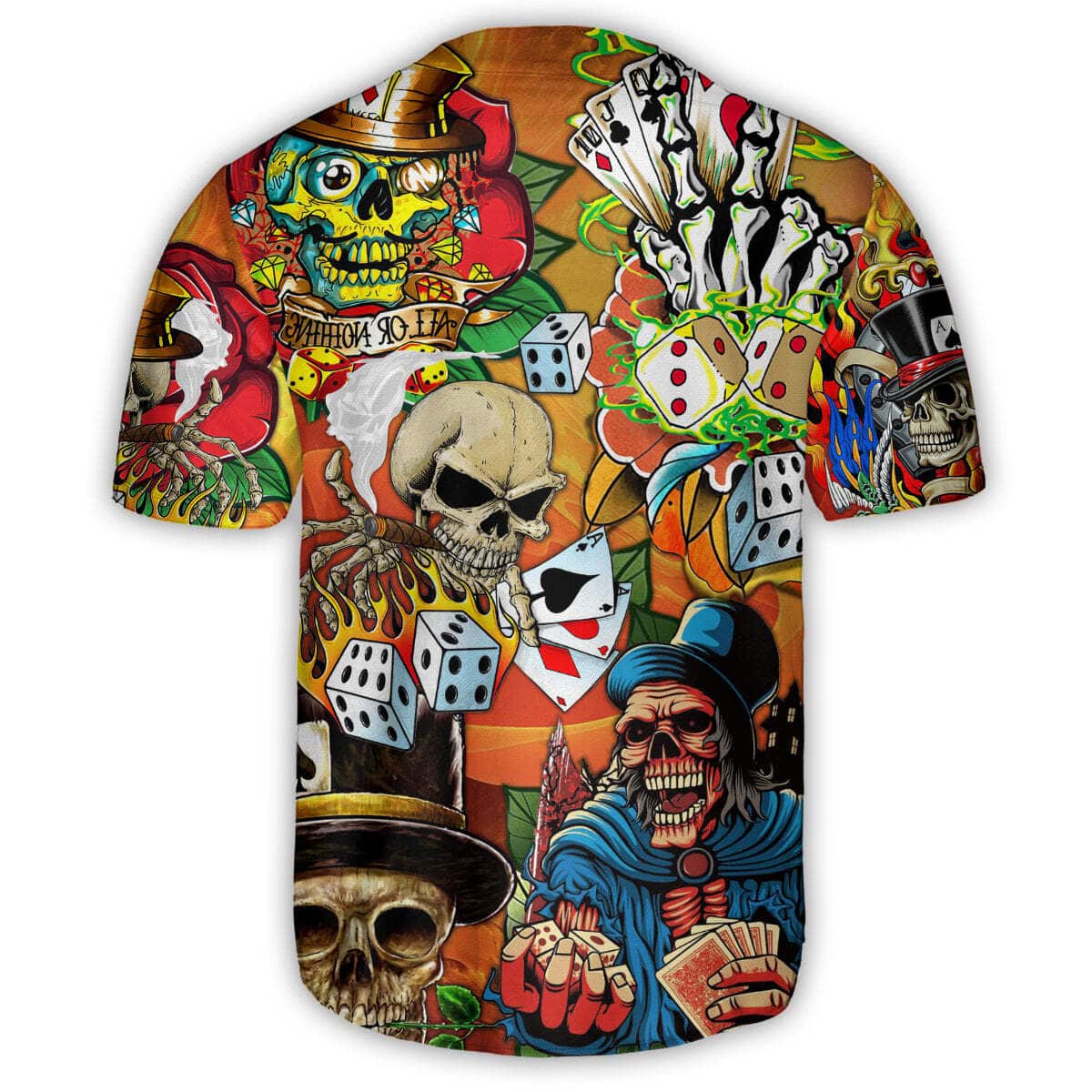 Skull Life Style Poker Baseball Jersey Gift For Him