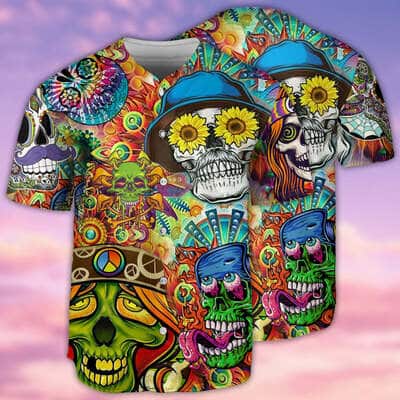 Skull Life Style Hippie Baseball Jersey Birthday Gift For Friend Skull Life Style Hippie Baseball Jersey Birthday Gift For Friend