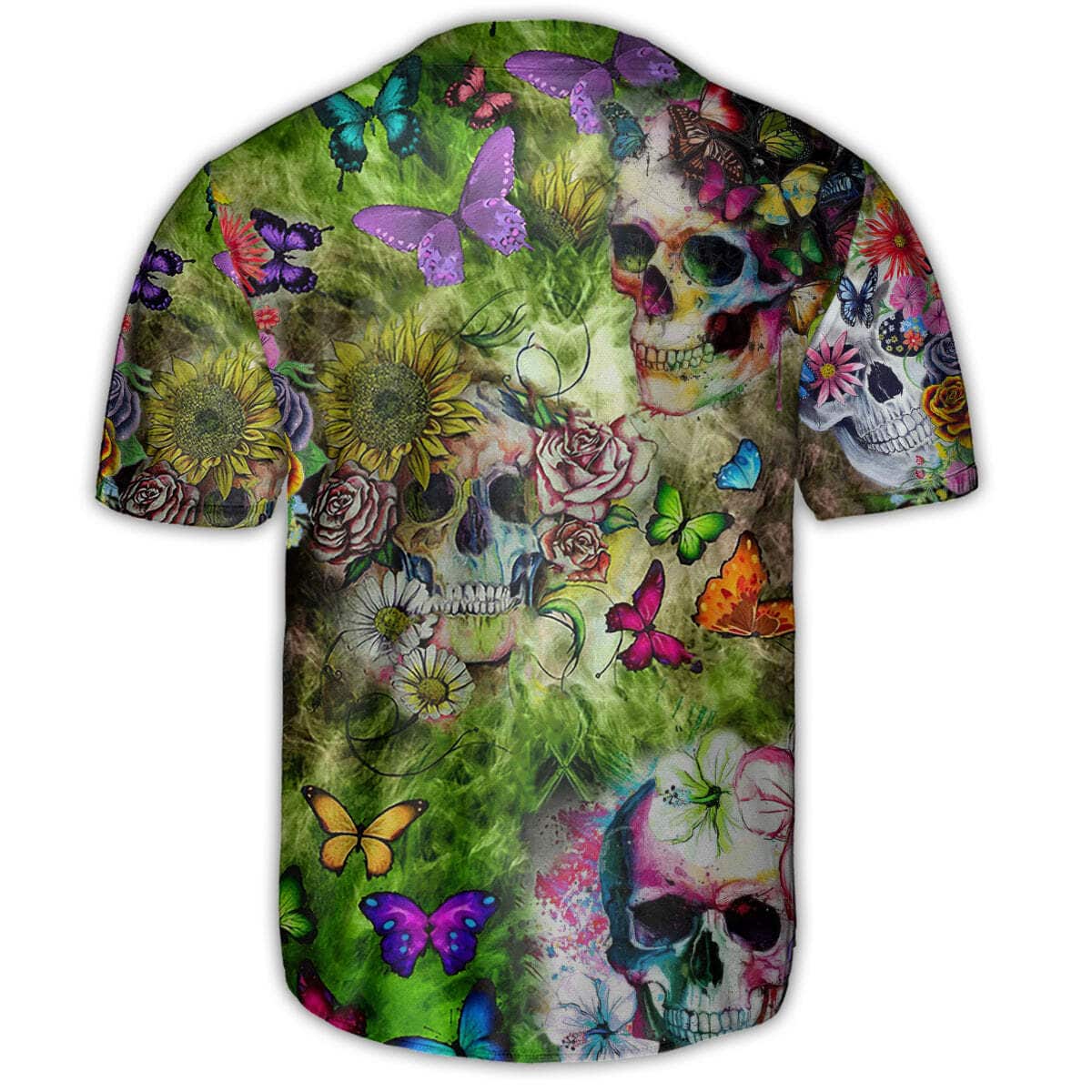 Skull Love Butterfly Baseball Jersey Gift For Son