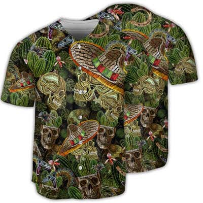 Skull Love Cactus Baseball Jersey Gift For Sporty Friend