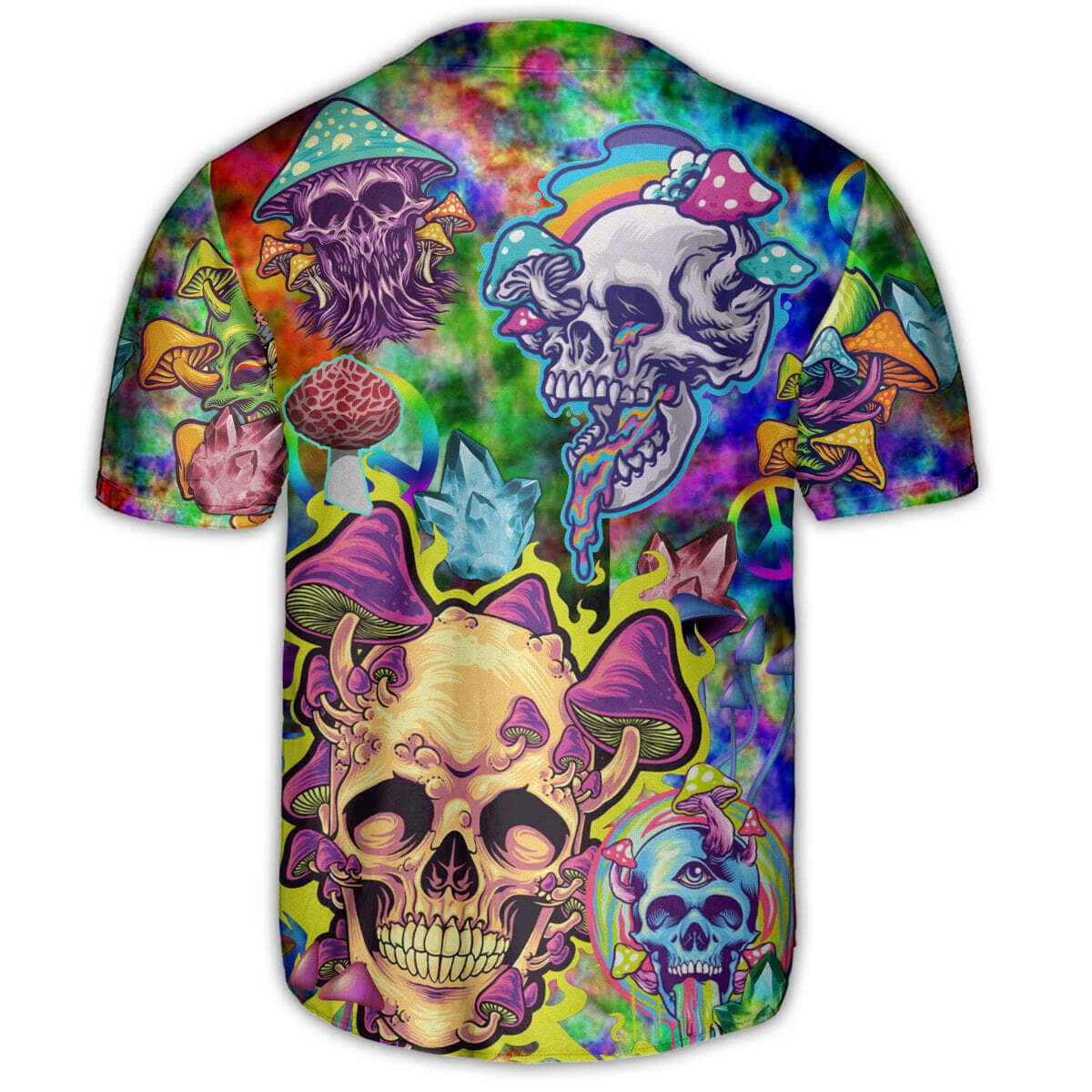 Skull Life Style Mushroom Baseball Jersey Gift For Sport Fans