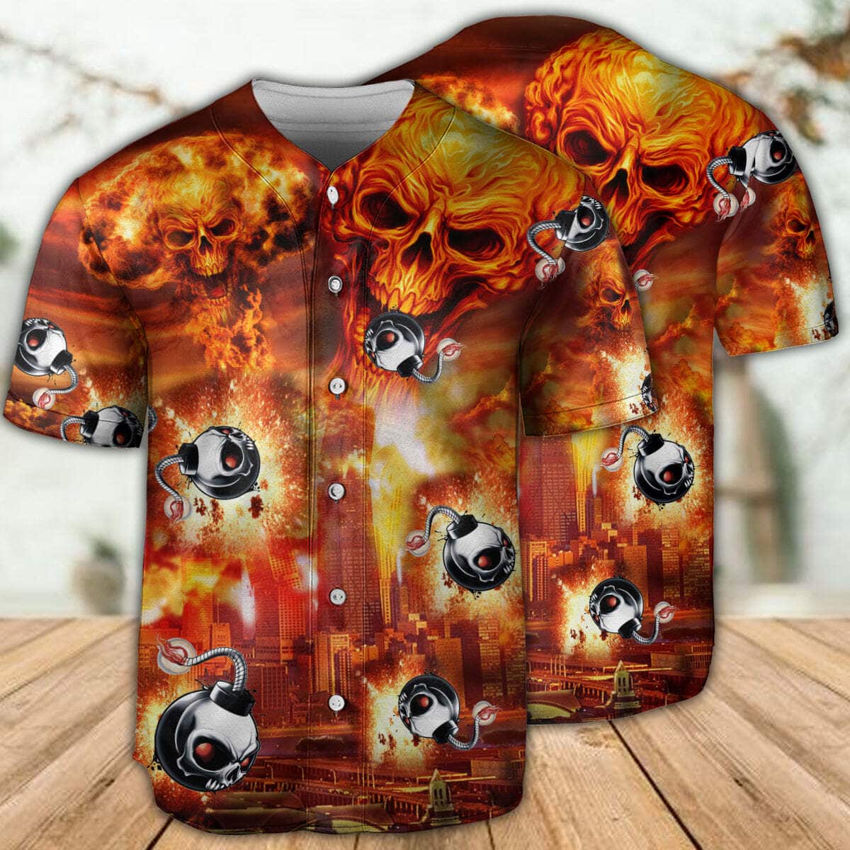 Skull On Fire Baseball Jersey Gift For Son From Dad Skull On Fire Baseball Jersey Gift For Son From Dad