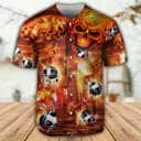 Skull On Fire Baseball Jersey Gift For Son From Dad