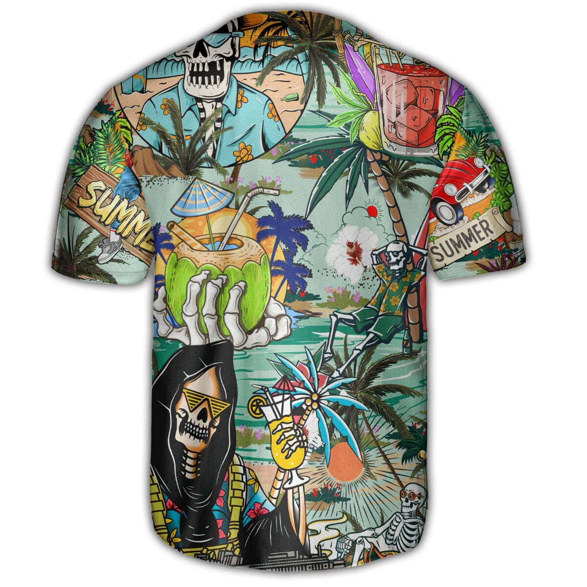 Skull Chill Out Summer Beach Baseball Jersey Gift For Sport Dad Skull Chill Out Summer Beach Baseball Jersey Gift For Sport Dad