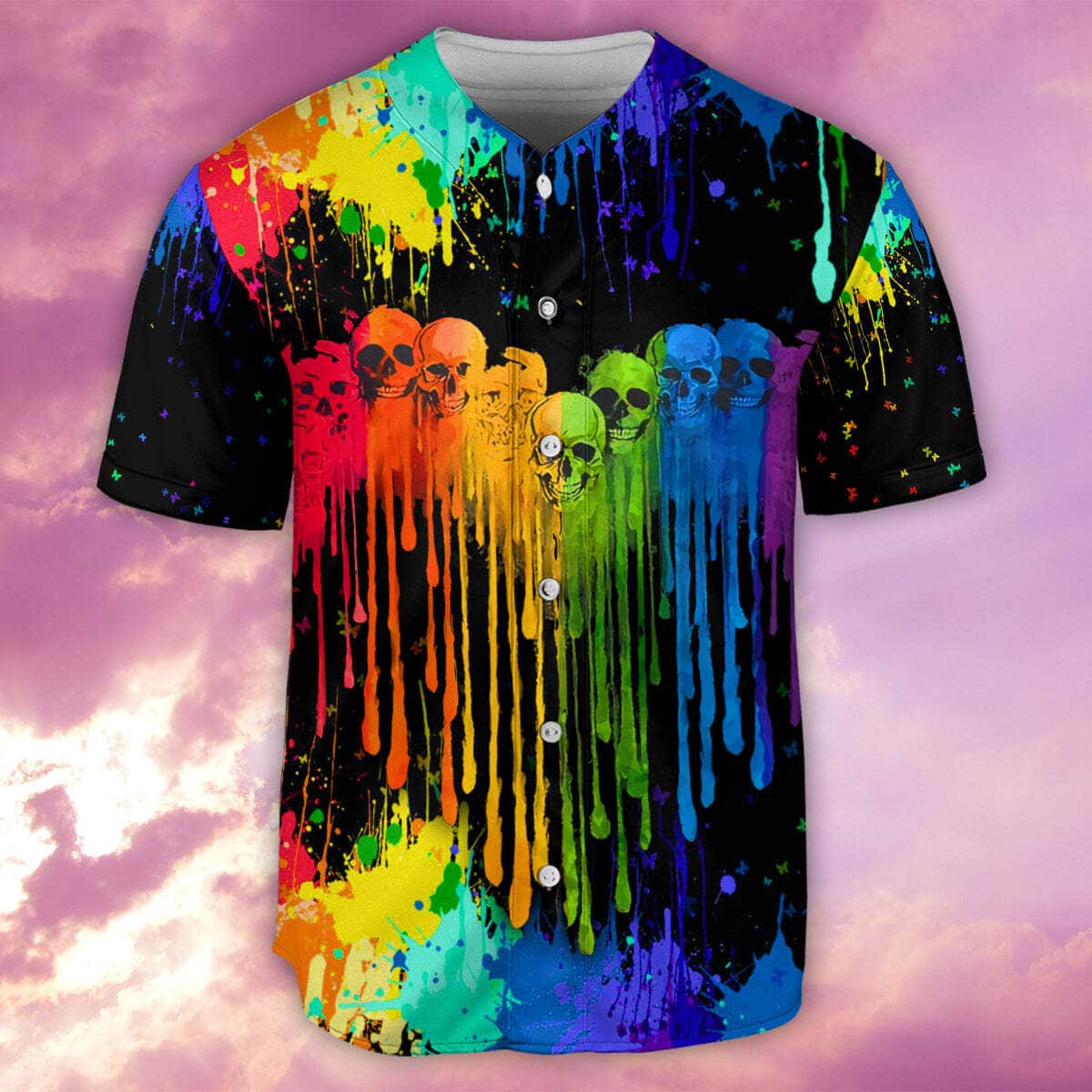 Skull Heart Baseball Jersey Gift For Friends