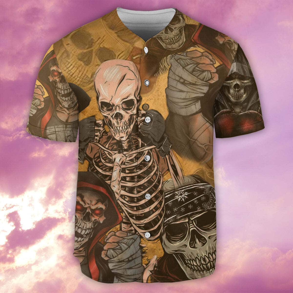 Skull Amazing Boxer Baseball Jersey Gift For Son From Father