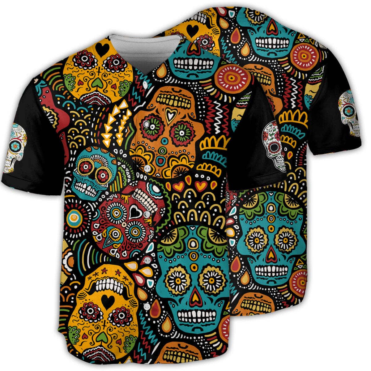 Sugar Skull Amazing Floral Baseball Jersey Gift For Friends Sugar Skull Amazing Floral Baseball Jersey Gift For Friends