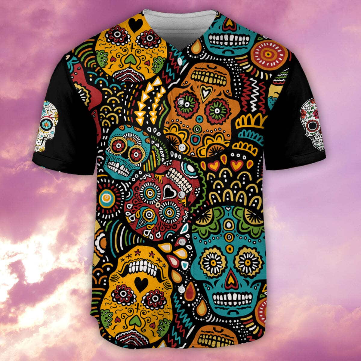Sugar Skull Amazing Floral Baseball Jersey Gift For Friends Sugar Skull Amazing Floral Baseball Jersey Gift For Friends