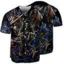 Skull Guitar Baseball Jersey Gift For Friends Skull Guitar Baseball Jersey Gift For Friends
