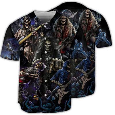 Skull Guitar Baseball Jersey Gift For Friends