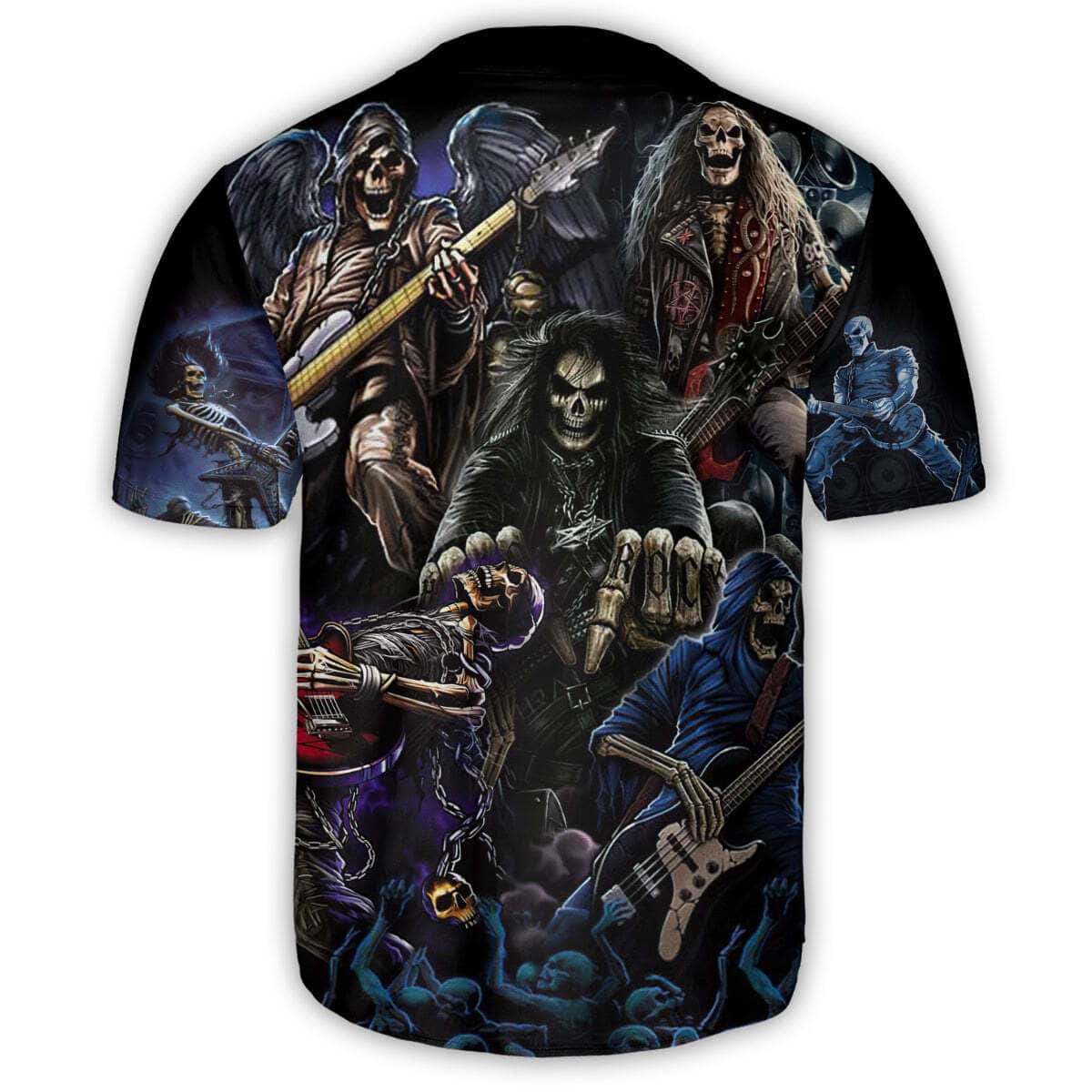 Skull Guitar Baseball Jersey Gift For Friends Skull Guitar Baseball Jersey Gift For Friends