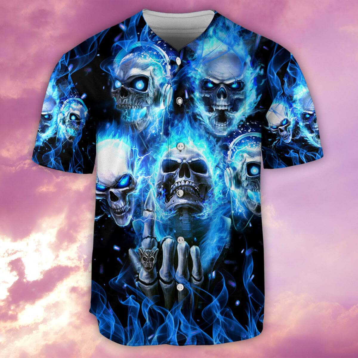 Skull Blue Skull Baseball Jersey Gift For Son From Mom