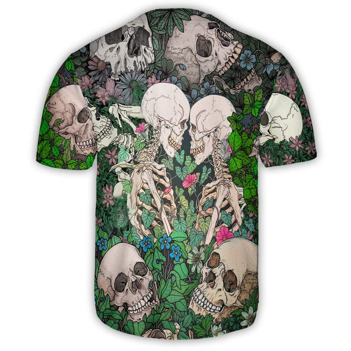 Skull Couple Kiss Baseball Jersey Gift For Husband
