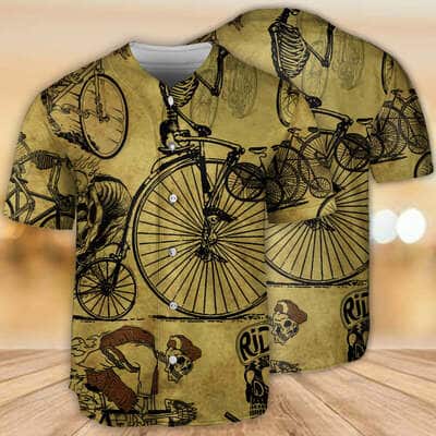 Skull Biker Born To Ride Baseball Jersey Gift For Son From Dad