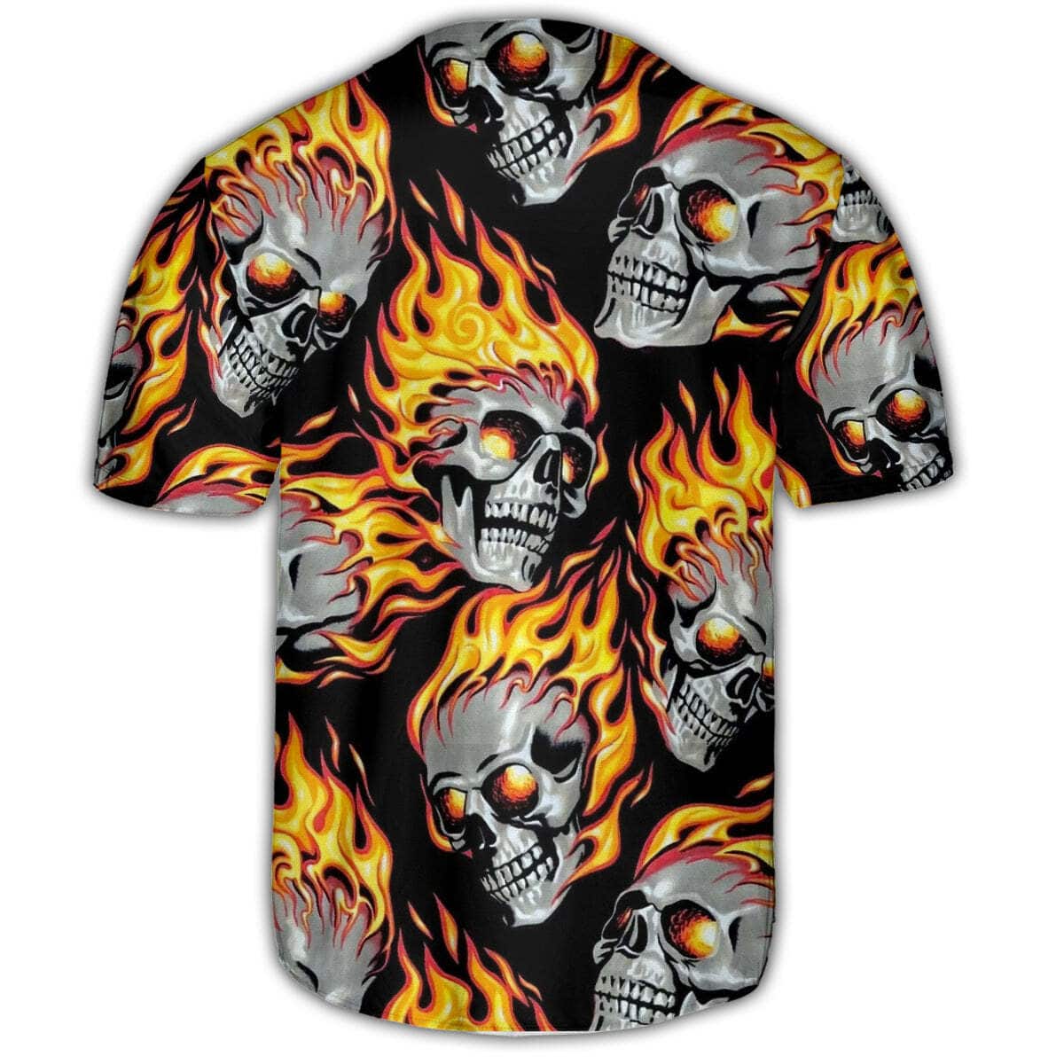 Skull Cool On Fire Baseball Jersey Sports Gift For Dad Skull Cool On Fire Baseball Jersey Sports Gift For Dad