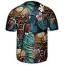 Skull Style Lover And Tropical Leaves Baseball Jersey