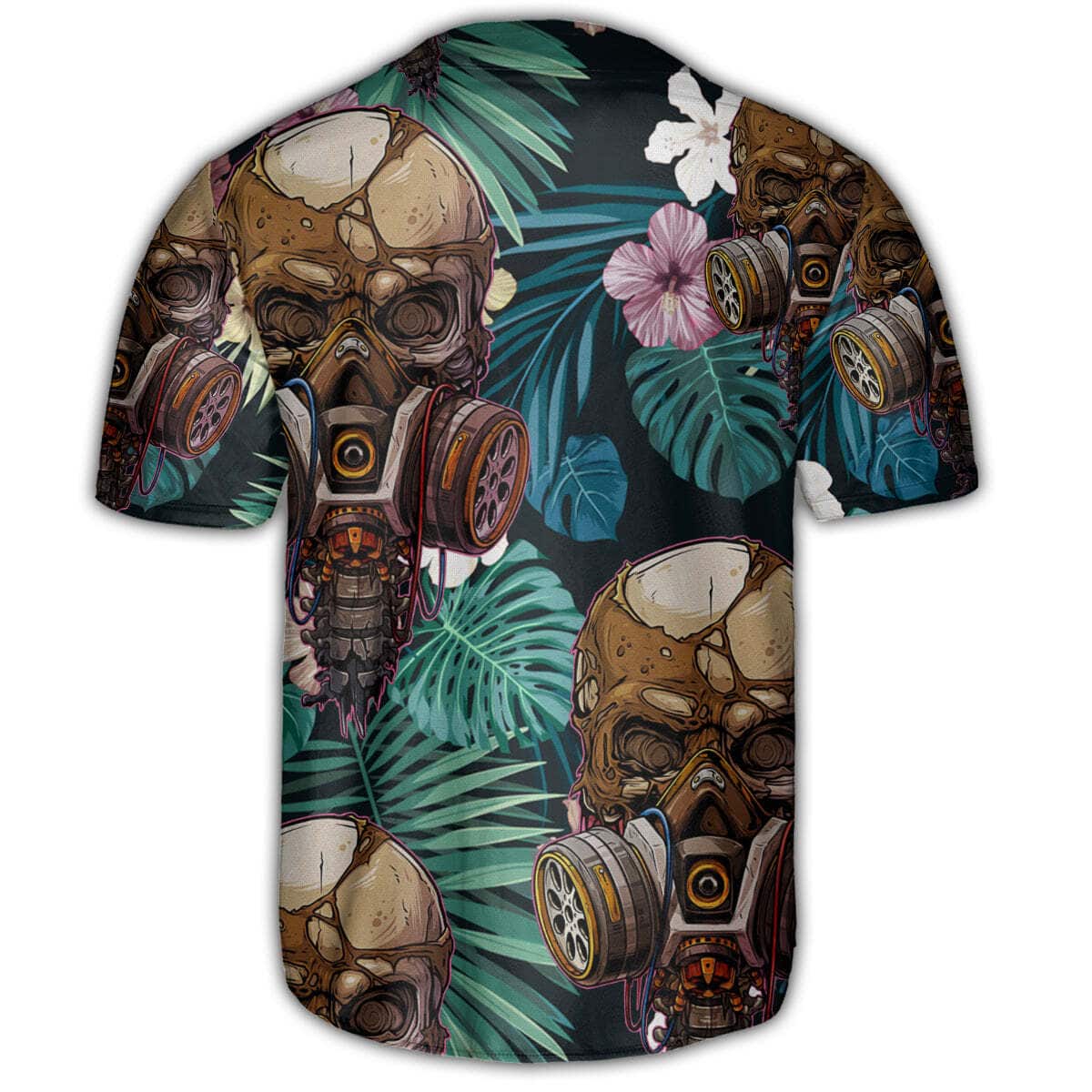 Skull Style Lover And Tropical Leaves Baseball Jersey Skull Style Lover And Tropical Leaves Baseball Jersey