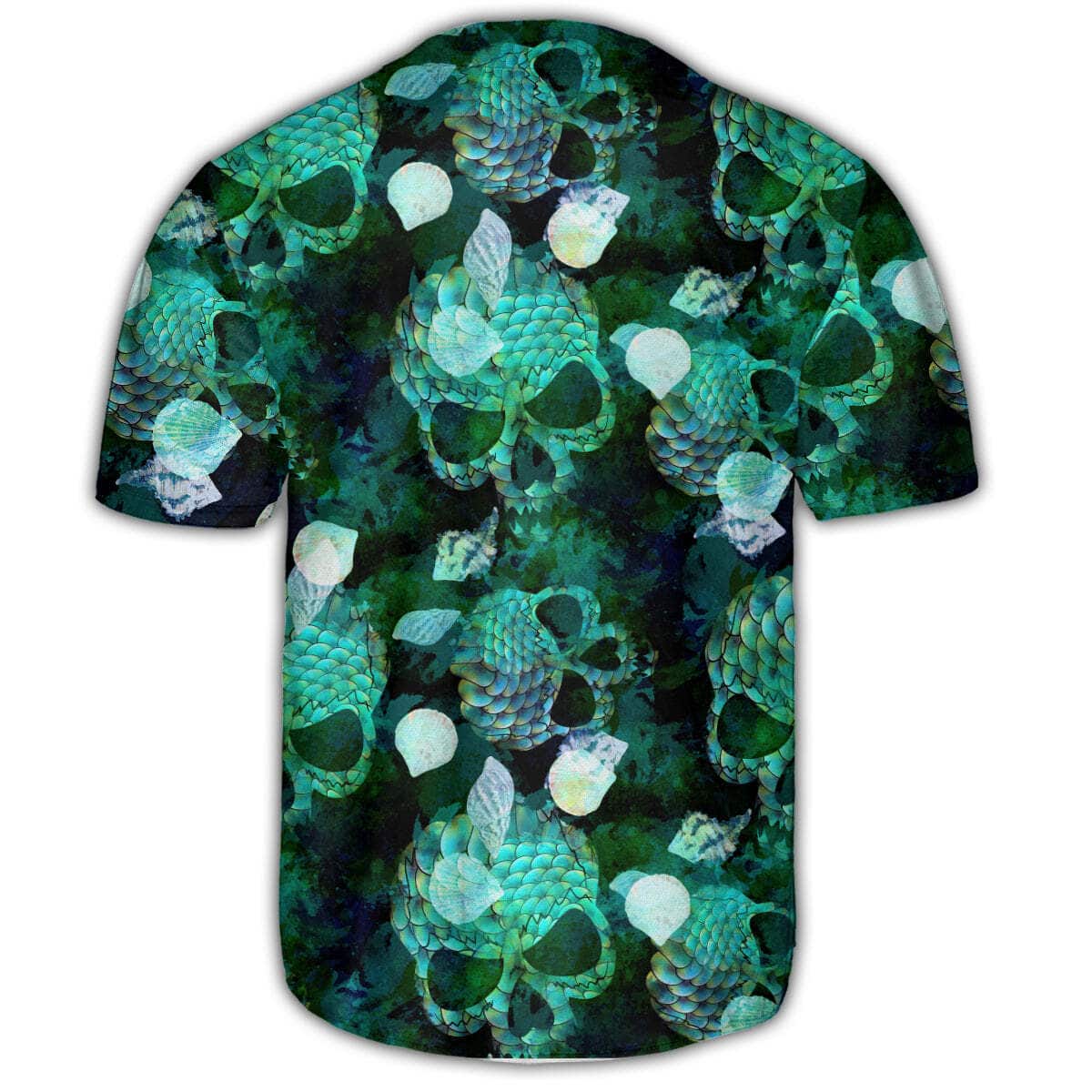 Skull Fish Green Style Baseball Jersey Gift For Him