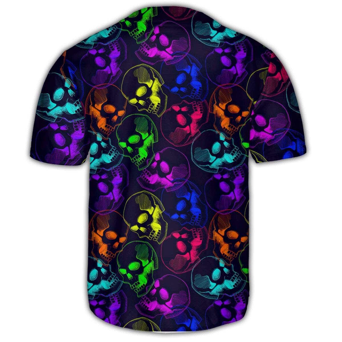 Cool Neon Skull Baseball Jersey Gift For Best Friend