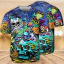 Skull Mushroom Hippie Die Once Live Forever Baseball Jersey Skull Mushroom Hippie Die Once Live Forever Baseball Jersey