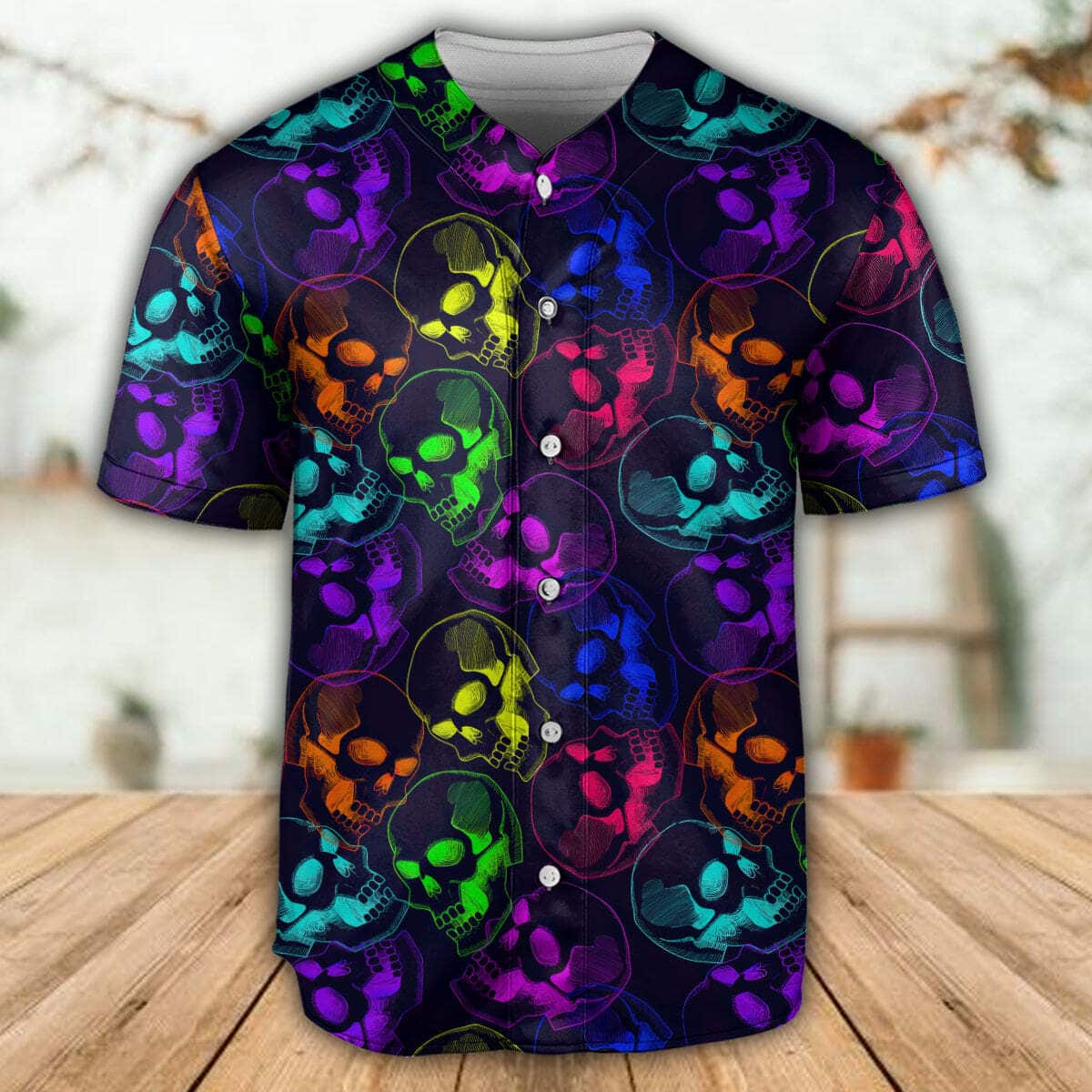 Cool Neon Skull Baseball Jersey Gift For Best Friend Cool Neon Skull Baseball Jersey Gift For Best Friend