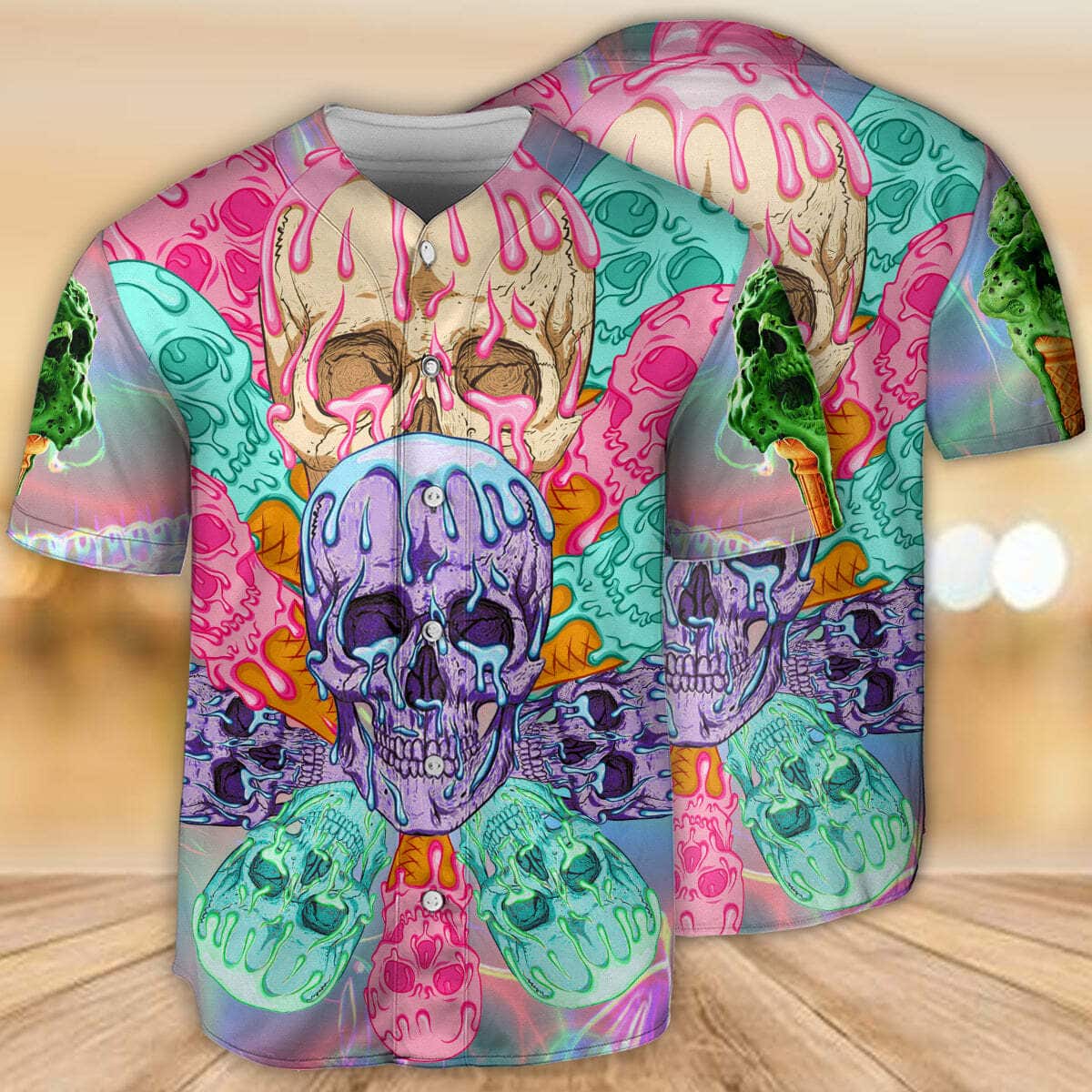 Skull Ice Cream Cooling Baseball Jersey Gift For Son From Mom Skull Ice Cream Cooling Baseball Jersey Gift For Son From Mom