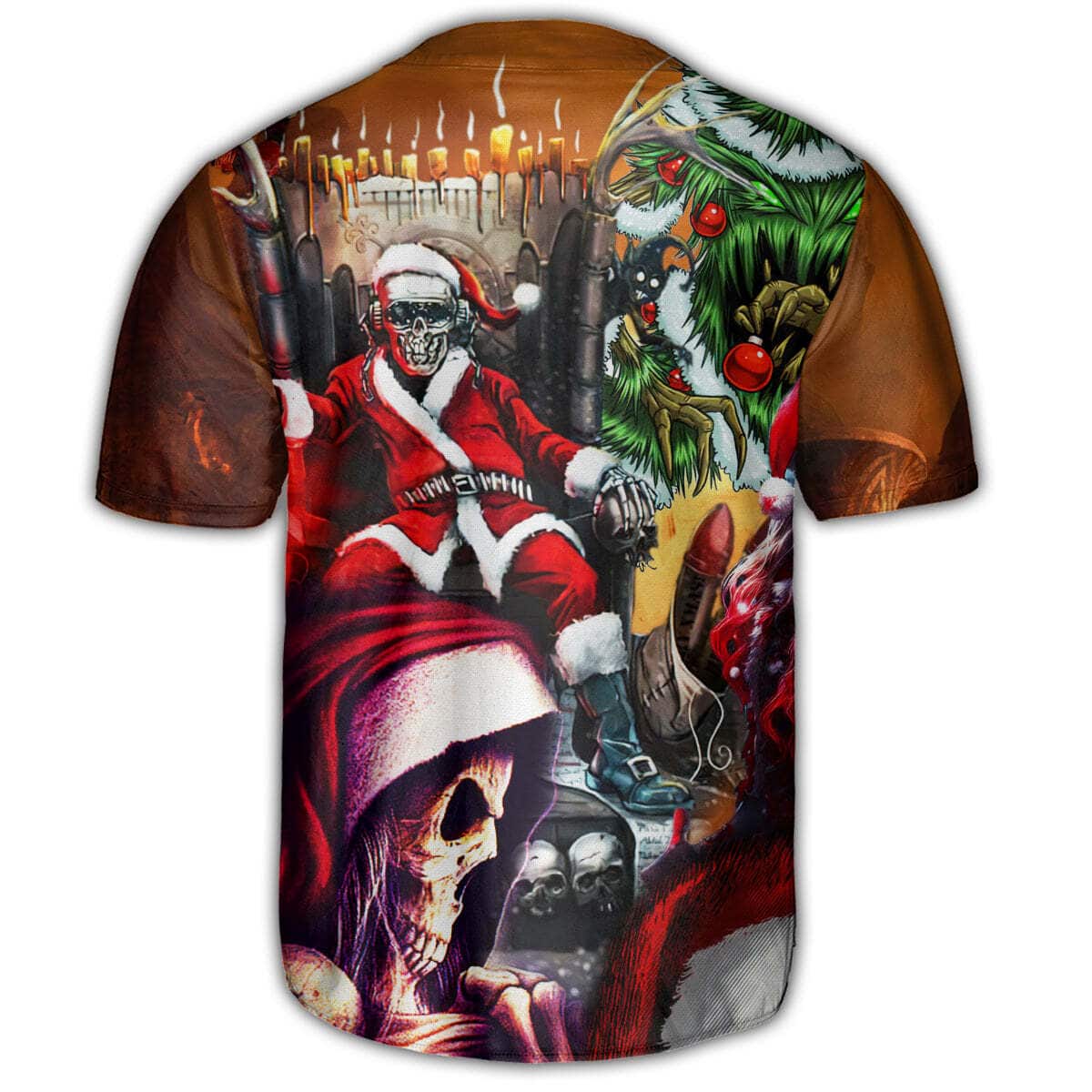 Skull Santa Claus Christmas Cool Style Baseball Jersey