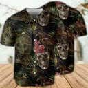 Skull Alien Tropical Leaf Baseball Jersey Gift For Him