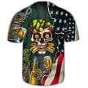 Skull Love Beer Life American Flag Baseball Jersey Skull Love Beer Life American Flag Baseball Jersey