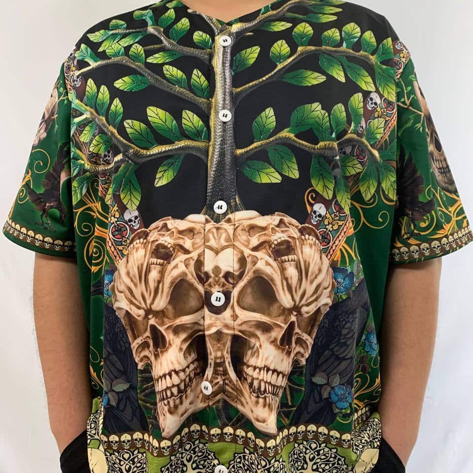 Skull Baseball Jersey Trees Pattern Gift For Son From Mom Skull Baseball Jersey Trees Pattern Gift For Son From Mom
