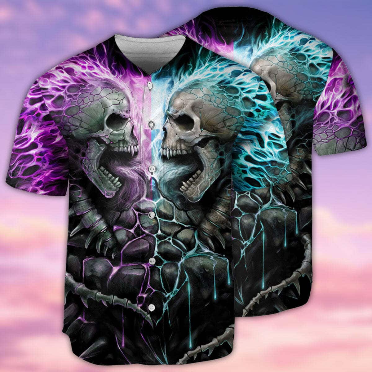 Skull Flaming Baseball Jersey Gift For Son From Father Skull Flaming Baseball Jersey Gift For Son From Father
