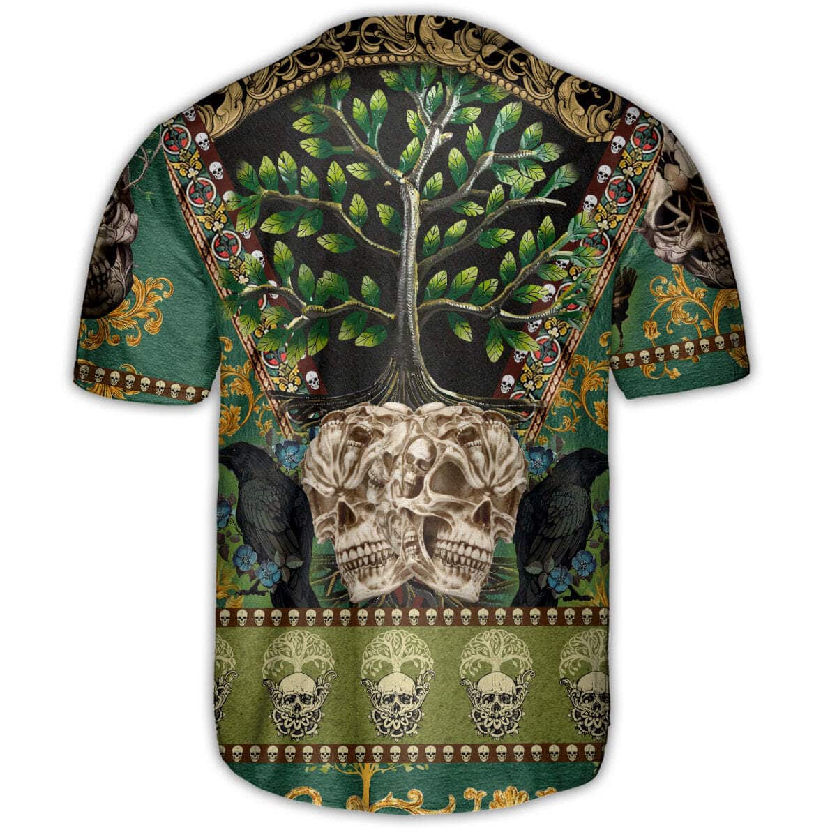 Skull Baseball Jersey Trees Pattern Gift For Son From Mom