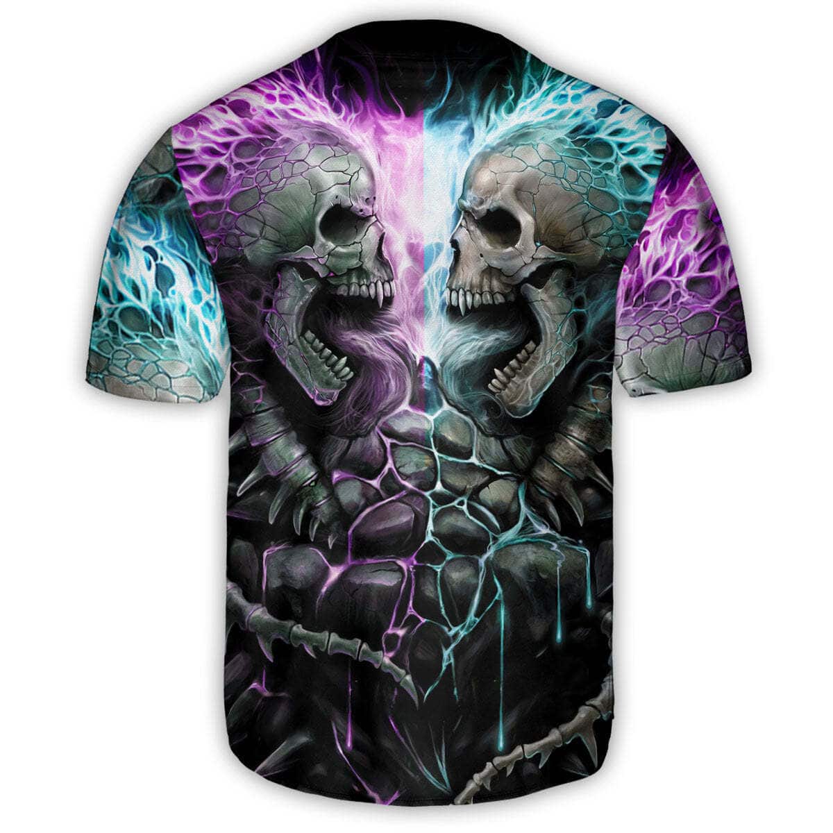 Skull Flaming Baseball Jersey Gift For Son From Father
