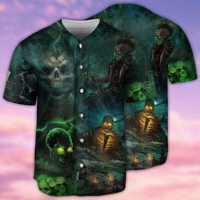 Skull No Flesh No Brain But Still In Pain Baseball Jersey