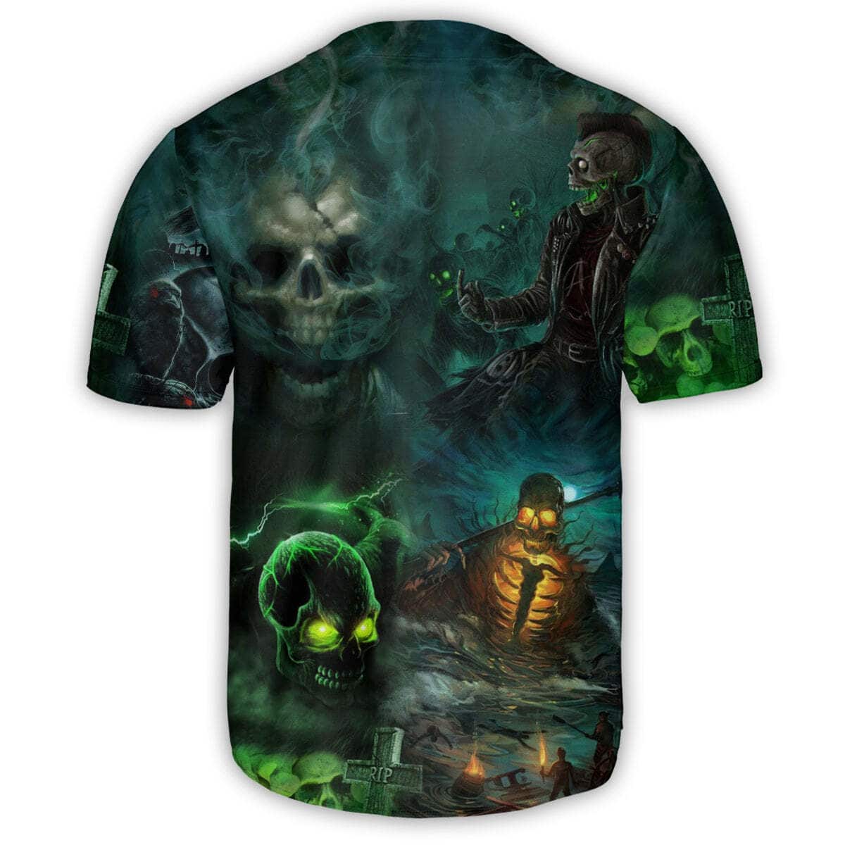 Skull No Flesh No Brain But Still In Pain Baseball Jersey