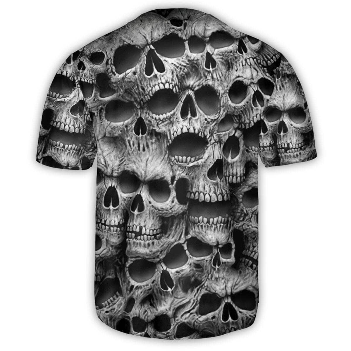 Black Skull No Fear No Pain Baseball Jersey Gift For Sporty Friend