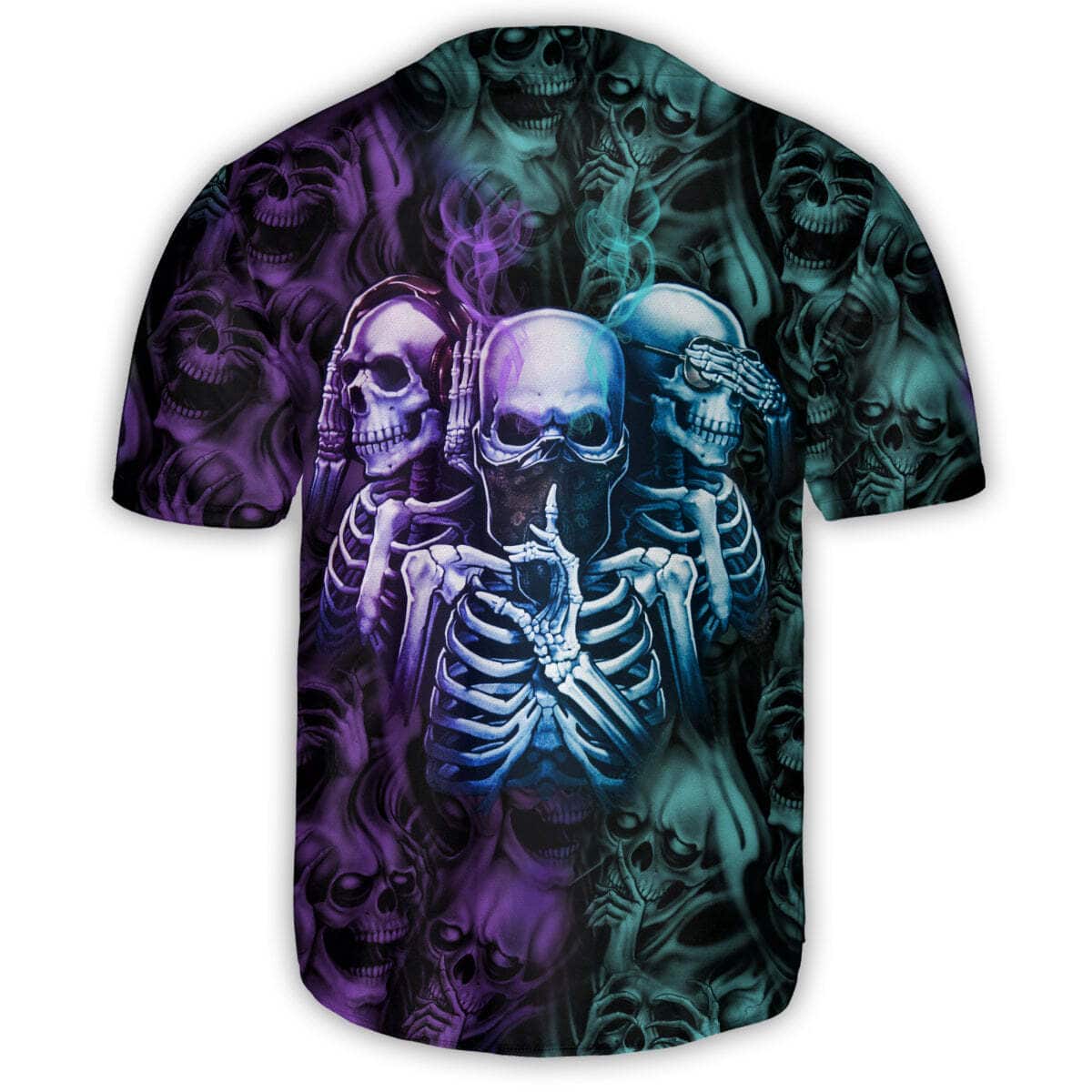 Skull Neither Hear Nor See Baseball Jersey Gift For Best Friend