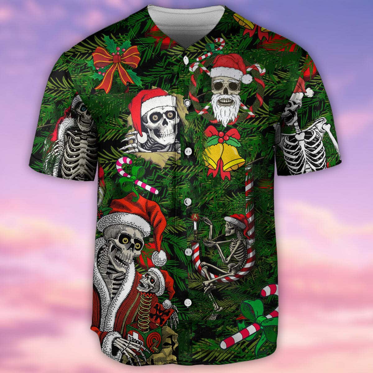 Happy Skull Merry Christmas Baseball Jersey Gift For Best Friend