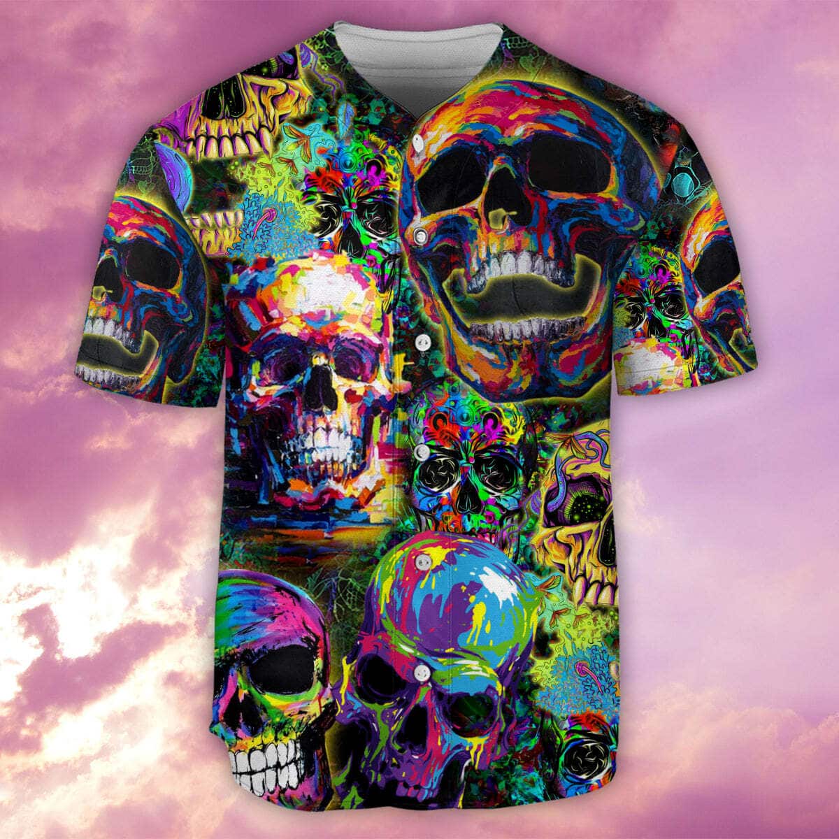 Skull Smiley Baseball Jersey Gift For Best Friend