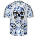 Skull Love Floral Baseball Jersey Gift For Friend