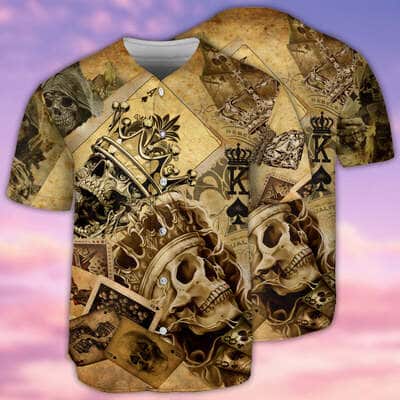 Skull Poker Baseball Jersey Gift For Husband